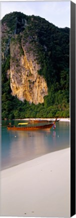 Framed Longtail boat in Ton Sai Bay, Phi Phi Don, Thailand Print