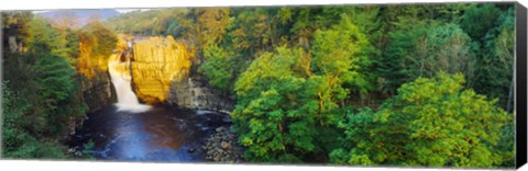 Framed Waterfall in a forest, High Force, River Tees, Teesdale, County Durham, England Print