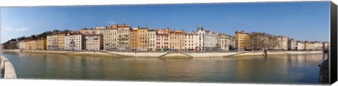 Framed Buildings at the waterfront, Saone River, Lyon, Rhone, Rhone-Alpes, France Print