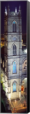 Framed Notre Dame De Montreal at night, Montreal, Quebec, Canada Print