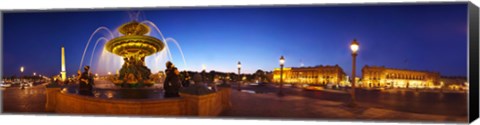 Framed Place de la Concorde at dusk, Paris, Ile-de-France, France Print