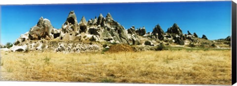 Framed Hill top with caves, Cappadocia, Central Anatolia Region, Turkey Print