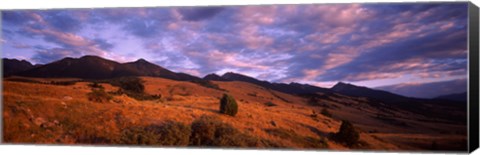 Framed Clouds over mountainous landscape at dusk, Montana, USA Print