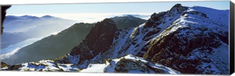 Framed Snowcapped mountain range, The Cobbler (Ben Arthur), Arrochar, Argyll And Bute, Scotland Print