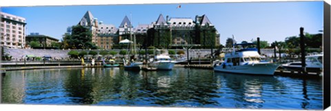 Framed Yachts at marina, Brentwood College, Victoria, British Columbia, Canada Print