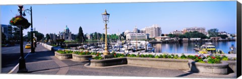 Framed Street lamps with Parliament Building in the background, Victoria, British Columbia, Canada Print