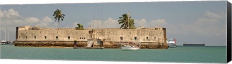 Framed Historical fortification in Baia De Todos Os Santos, Salvador, Bahia, Brazil Print