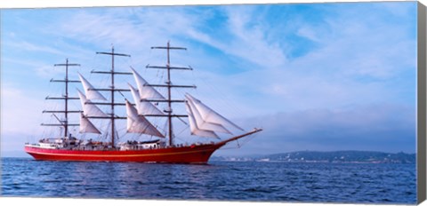 Framed Tall ship regatta in the Baie De Douarnenez, Finistere, Brittany, France Print