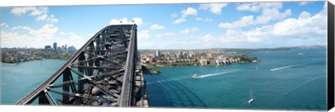 Framed Sydney from top of observation pylon of Sydney Harbor Bridge, New South Wales, Australia Print