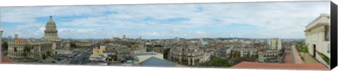 Framed High angle view of a cityscape, El Capitolio, Havana, Cuba Print