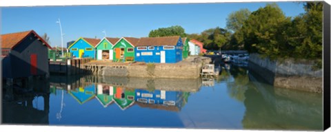 Framed Old Oyster farmers shacks, Le Chateau, Oleron, Charente-Maritime, Poitou-Charentes, France Print