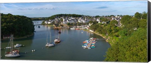 Framed Boats in the sea, Le Bono, Gulf Of Morbihan, Morbihan, Brittany, France Print