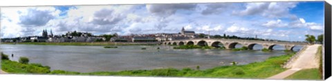 Framed Jacques Gabriel Bridge over the Loire River, Blois, Gulf Of Morbihan, Morbihan, Brittany, France Print