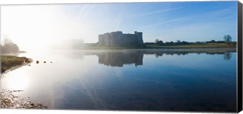 Framed Castle at the waterfront, Carew Castle, Carew, Welsh County, Pembrokeshire, Wales Print