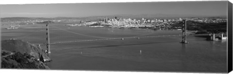 Framed Golden Gate Bridge, San Francisco (black &amp; white) Print