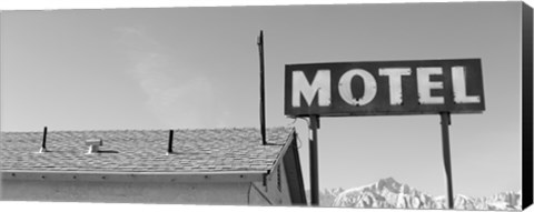 Framed Low angle view of a motel sign, Eastern Sierra, Lone Pine, California, USA Print