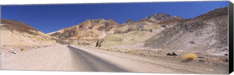 Framed Road passing through mountains, Artist&#39;s Drive, Death Valley National Park, California, USA Print