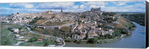 Framed Aerial view of Toledo Spain Print