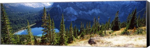 Framed High angle view of a lake, Grinnell Lake, US Glacier National Park, Montana, USA Print