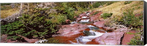 Framed Low angle view of a creek, Baring Creek, US Glacier National Park, Montana, USA Print