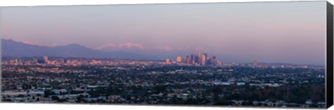 Framed City with mountains in the background, Los Angeles, California, USA Print