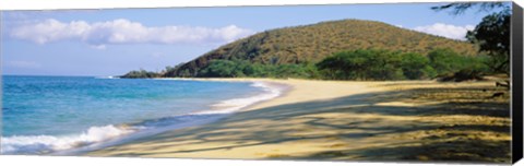 Framed Surf on the beach, Big Beach, Makena, Maui, Hawaii, USA Print