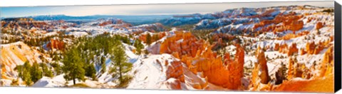 Framed High angle view of rock formations, Boat Mesa, Bryce Canyon National Park, Utah, USA Print