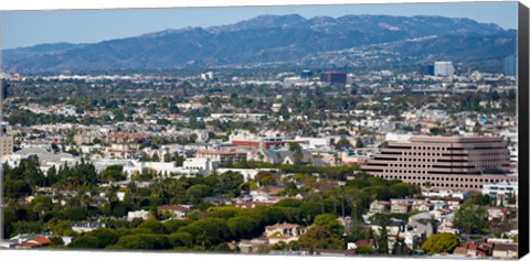 Framed High angle view of a city, Culver City, Santa Monica Mountains, Los Angeles County, California, USA Print