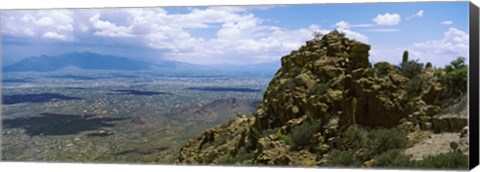 Framed Aerial view of Tucson Mountain Park, Tucson, Arizona Print