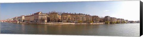 Framed Quai du Marechal Joffre along the Saone River, Lyon, Rhone, Rhone-Alpes, France Print