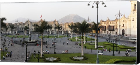 Framed High angle view of Presidential Palace, Plaza-de-Armas, Historic Centre of Lima, Lima, Peru Print