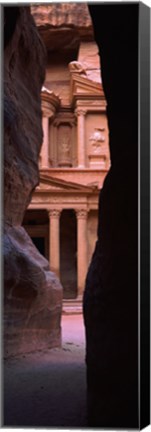 Framed Treasury through the rocks, Petra, Wadi Musa, Jordan Print