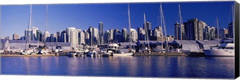 Framed Boats at a marina, Vancouver, British Columbia, Canada 2013 Print