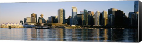 Framed Vancouver skyline at dusk, British Columbia, Canada 2013 Print