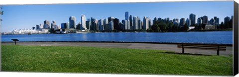 Framed River walk with skylines in the background, Vancouver, British Columbia, Canada 2013 Print