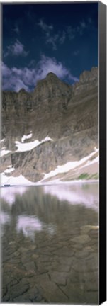 Framed Reflections on lake at US Glacier National Park, Montana Print