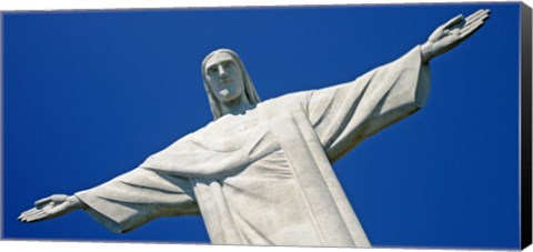 Framed Low angle view of the Christ The Redeemer, Corcovado, Rio De Janeiro, Brazil Print