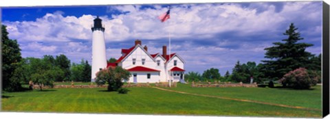 Framed Clouds over the Point Iroquois Lighthouse, Michigan, USA Print