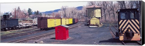 Framed Old train terminal, Chama, New Mexico Print