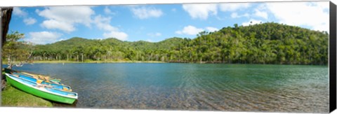 Framed Rowboats in a pond, Las Terrazas, Pinar Del Rio Province, Cuba Print