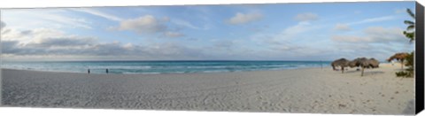 Framed Sunshades on the beach, Varadero Beach, Varadero, Matanzas, Cuba Print