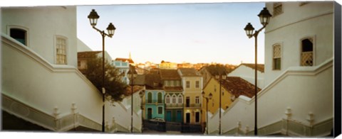 Framed Steps leading up to Igreja do Santissimo Sacramento Do Passo, Pelourinho, Salvador, Bahia, Brazil Print