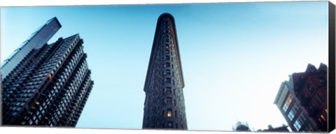 Framed Low angle view of the skyscrapers, Flatiron Building, 23rd Street, Manhattan, New York City, New York State, USA Print