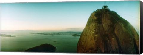 Framed Sugarloaf Mountain at sunset, Rio de Janeiro, Brazil Print