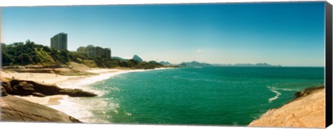 Framed Copacabana Beach with buildings in the background, Rio de Janeiro, Brazil Print