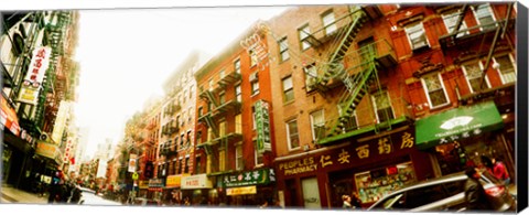 Framed Buildings along the street, Chinatown, Manhattan, New York City, New York State, USA Print