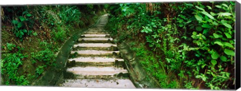 Framed Steps leading to a lighthouse, Morro De Sao Paulo, Tinhare, Cairu, Bahia, Brazil Print