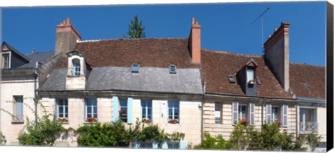 Framed Old houses in a town, Loches, Loire-et-Cher, Loire, Touraine, France Print