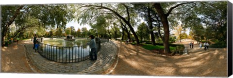 Framed Tourists at a public park, Buen Retiro Park, Madrid, Spain Print