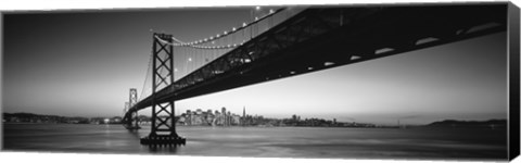 Framed San Francisco Bay Bridge (black &amp; white) Print